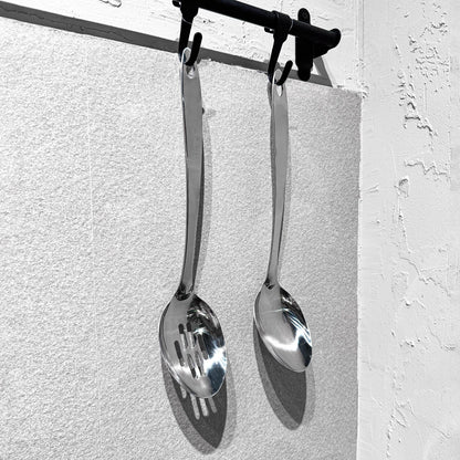 IMEEA Stainless Steel Serving Spoon Set 13-Inch Cooking & Serving Spoons Solid & Slotted Kitchen Spoon Set Metal Serving Utensils