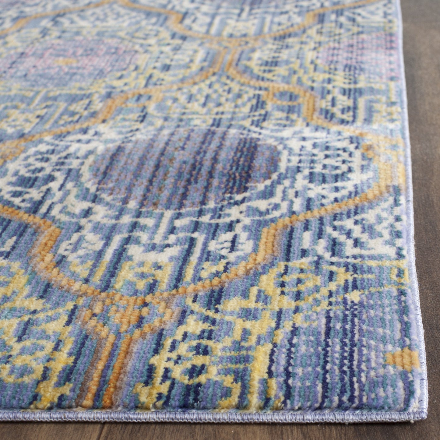 SAFAVIEH Valencia Collection Area Rug - 9' x 12', Lavender & Gold, Boho Chic Distressed Design, Non-Shedding & Easy Care, Ideal for High Traffic Areas in Living Room, Bedroom (VAL106L)