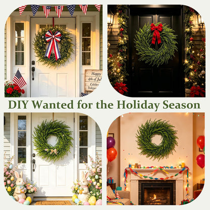 Halraino 26" Large Wreaths for Front Door, Artificial Greenery Eucalyptus Wreath for All Seasons, All-Weather Farmhouse Indoor/Outdoor Decor