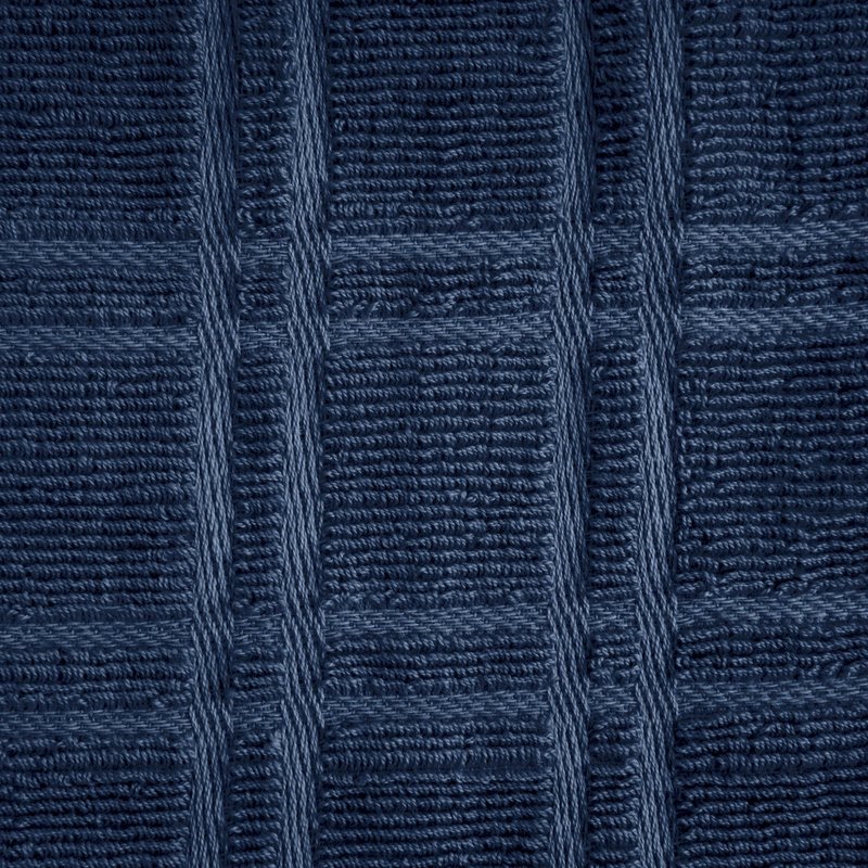Blue Needles Hanging Kitchen Towels - Blue 100% Cotton Solid Kitchen Tie Towel, Set of 2 Hand Dish Cloth with Hanging Loops 9 x 17 Inches, Absorbent, Super Soft, and Fast Drying Home Essential