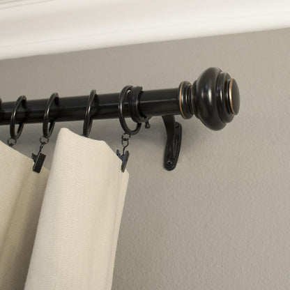 Decopolitan 1-Inch Urn Single Window Treatment Rod Set, 18 to 36-Inch, Antique Bronze