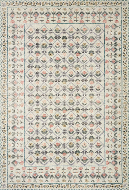 Loloi Rifle Paper Co. Eden Collection EDE-03 Lattice Ivory 7'-6" x 9'-6" Area Rug feat. CloudPile™