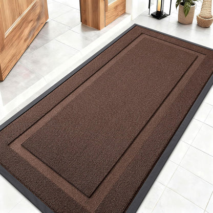 OLANLY Waterproof Front Door Mat - All-Season Indoor/Outdoor Doormat, Easy Clean, 47x23, Chocolate Brown