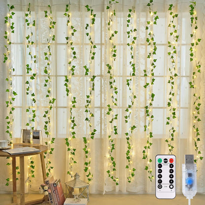 200 6.5ft 6.5ft JMEXSUSS Vines Lights for Bedroom, LED Vines Fairy Lights, Artificial Ivy Leaf Light for Wall Curtain