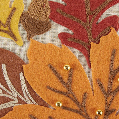 DII Decorative Holiday Throw Pillow Cover Collection, Ornate Embroidered Decorative Accents, 18x18, Falling Leaves, 2 Piece