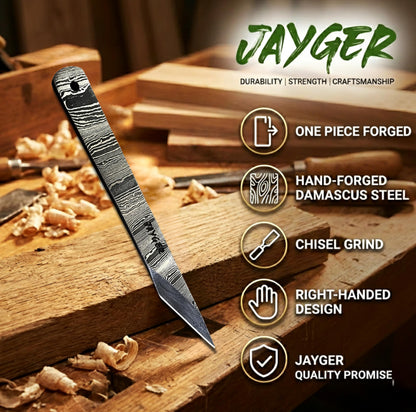 Handmade Kiridashi Knife – Precision Japanese Marking Tool – Damascus Steel Blade – Compact Craft & Carving Knife for Woodworking, Leatherwork, DIY & Artisan Use