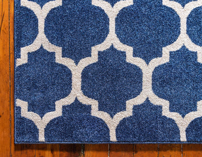 Unique Loom Trellis Collection Area Rug - Philadelphia (10' x 14' 1" Rectangle Dark Blue/Navy Blue)