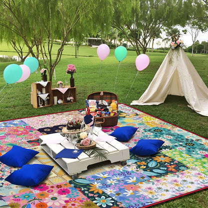Supfitness Extra Large Picnic Blankets Waterproof Foldable (60 "x 80") Beach Blanket Waterproof Sandproof,3-Layer Thicking Mat Outdoor Packable Camping Blanket
