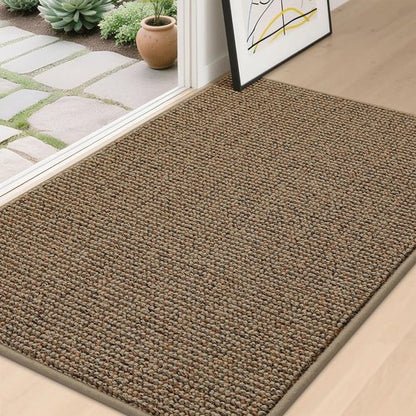 BEQHAUSE Dirt Trapper Door Mat - Non-Slip, Washable, Absorbent 32" x 48" Beige Entrance Mat