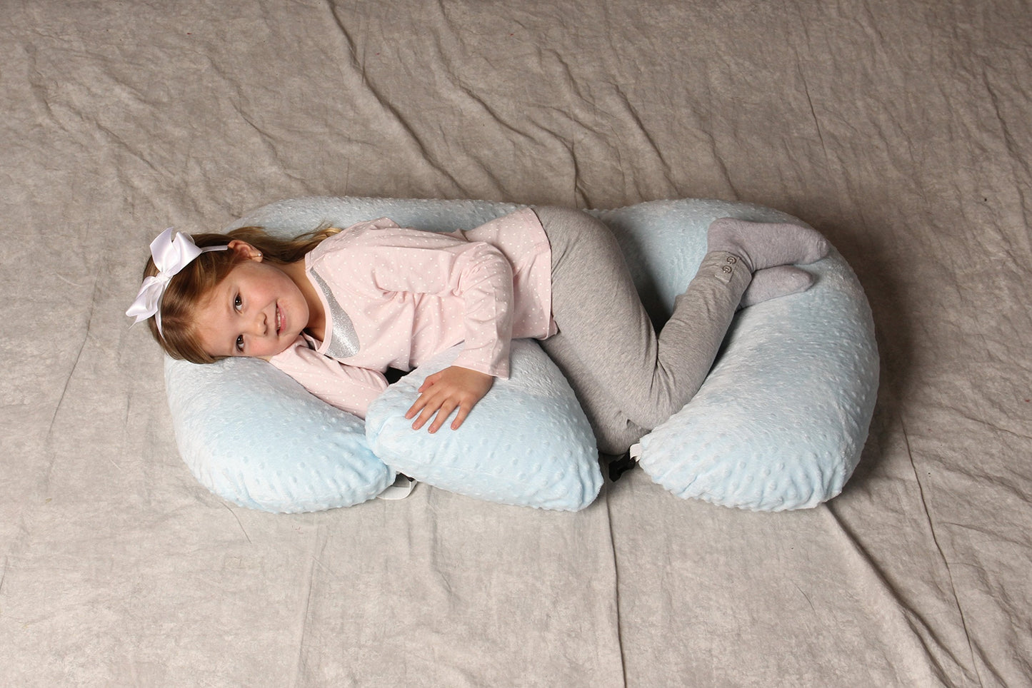 Twin Z Pillow Blue - Breastfeeding, Bottlefeeding, Tummy Time, Reflux, Support and Pregnancy! No Foam! The Ultimate Baby Essentials! The Best in Twins Baby Gear!