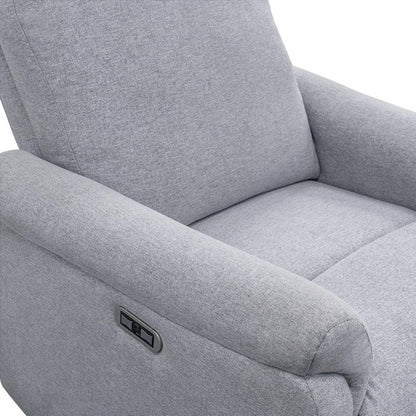 Madison Park Recliner & Rocking Chair: Glider Recliner Nursery Chair for Living Room & Bedroom, Swivel Rocker Recliner with a Rounded Back, Versatile 3-in-1 Accent Chair for Small Spaces, Light Grey