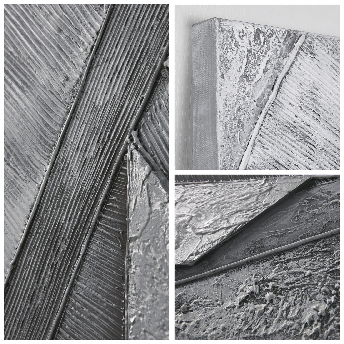 Empire Art Direct Abstract Wall Art Textured Hand Painted Canvas by Martin Edwards, Triptych, 60" x 20" each, Diamonds