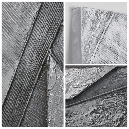 Empire Art Direct Abstract Wall Art Textured Hand Painted Canvas by Martin Edwards, Triptych, 60" x 20" each, Diamonds