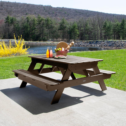 Highwood Hometown Picnic Table, 6 Foot, Weathered Acorn