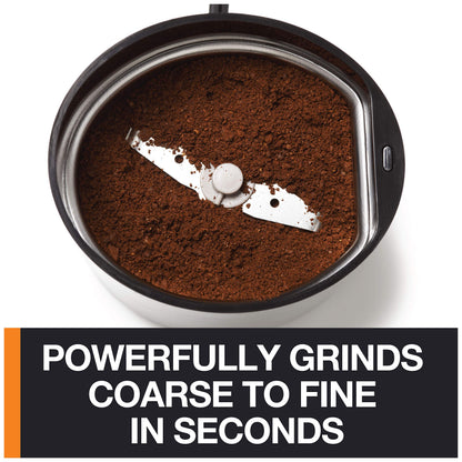 KRUPS Precision Electric Coffee Grinders, 3 oz Capacity, 200W Motor, Stainless Steel Blades for Uniform Grinding of Beans, Herb and Nuts, Coffee and Spice Grinder Electric, (Black)