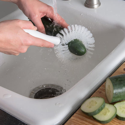 SPARTA 4016402 Plastic Curved Vegetable Brush, 8.75 Inches, Stiff Bristles for Kitchens