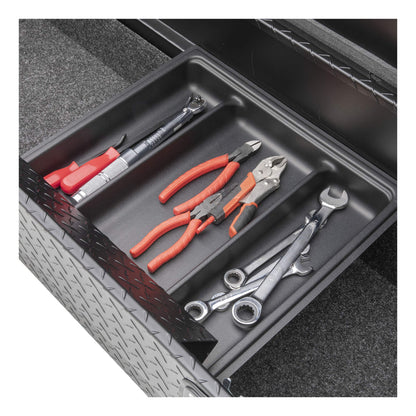 UWS EC10013 Secure Lock 69-Inch Matte Black Heavy-Wall Aluminum Truck Tool Box with Low Profile, RigidCore Lid