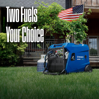 Westinghouse 11000 Peak Watt Dual Fuel Portable Inverter Generator, Remote Electric Start, Transfer Switch Ready, Gas and Propane Powered, Low THD - Safe for Electronics, Parallel Capable, CO Sensor