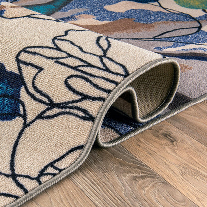 Rugshop Gray Large Floral Non-Slip Area Rug Fade Resistant for Living Room, Dining Room and Large Spaces, 10' x 14'