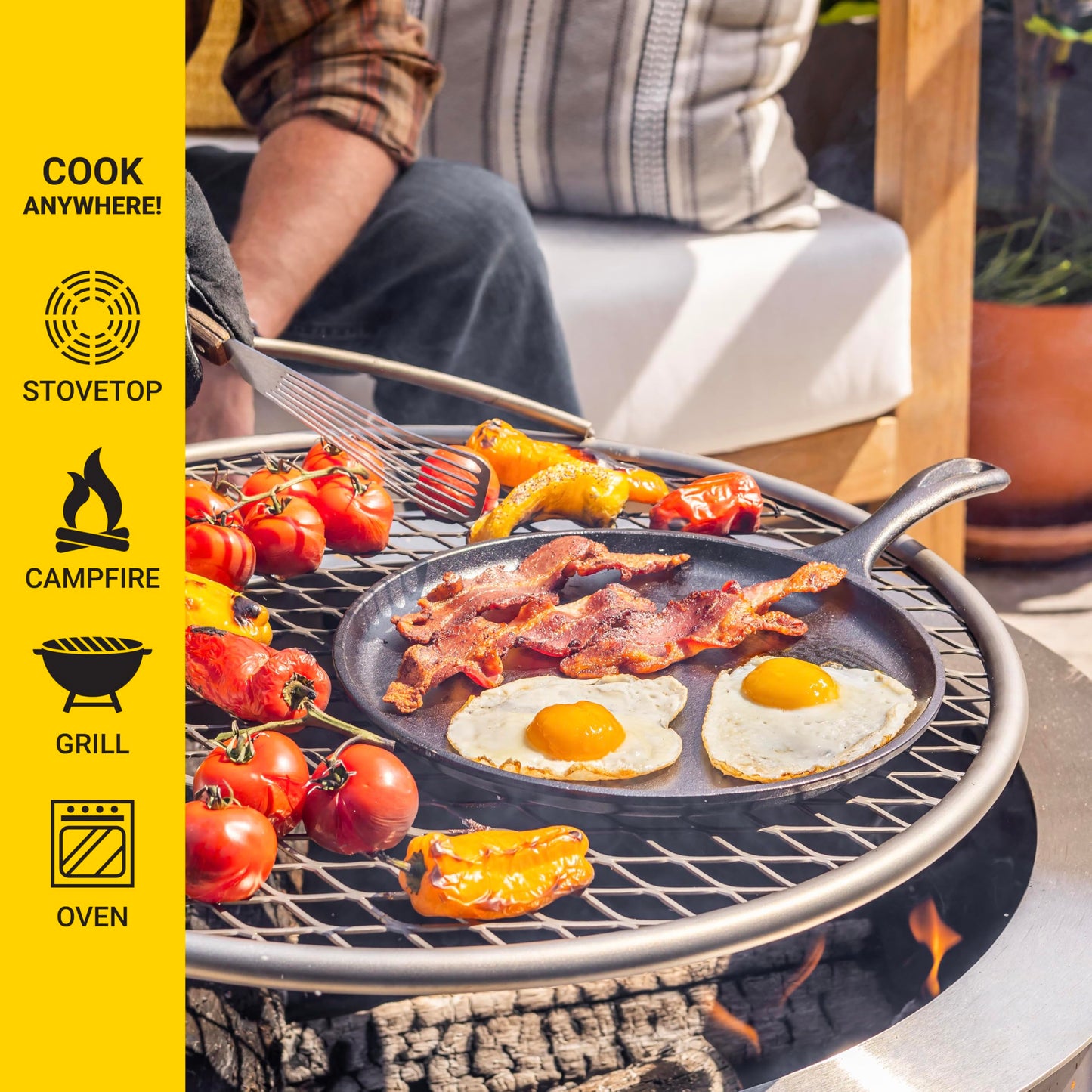 Lodge Round Seasoned Cast Iron Griddle - Round-Shaped, Pre-Seasoned Iron Griddle Pan - Non-Toxic, PFAS-Free Cookware - Compatible with Stovetop, Oven, Grill, or Campfire - 10.5 Inches