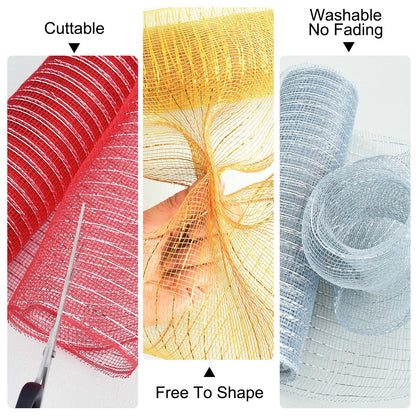 TONIFUL 2 Rolls 10 Inch Sage Green Decorative Mesh Ribbbon Rolls, Fabric Mesh for Wreath Supplies Front Door Wreath Crafts Tree Decor Easter Christmas Thanksgiving Halloween Decor (10 yds/roll)
