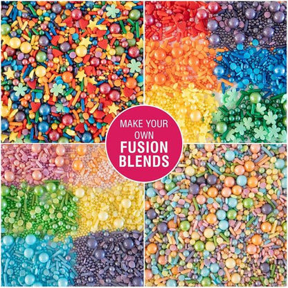 Cake Mate Rainbow Fusion Dessert Sprinkles - Assorted Colors & Shapes | 14oz Holiday Tacklebox