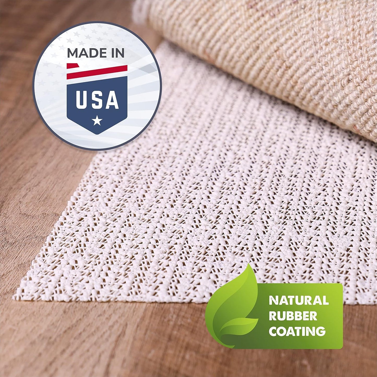 Slip-Stop Rug Grip Natural Premium Non-Slip Rug Pad Gripper, 2X3 FT for Hardwood Floors & Any Hard Surface