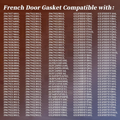 Refrigerator French Door Gasket Compatible with Whirlpool Kenmore Seal W10830162 W10443225 W10179332, Approx. 40.16" x