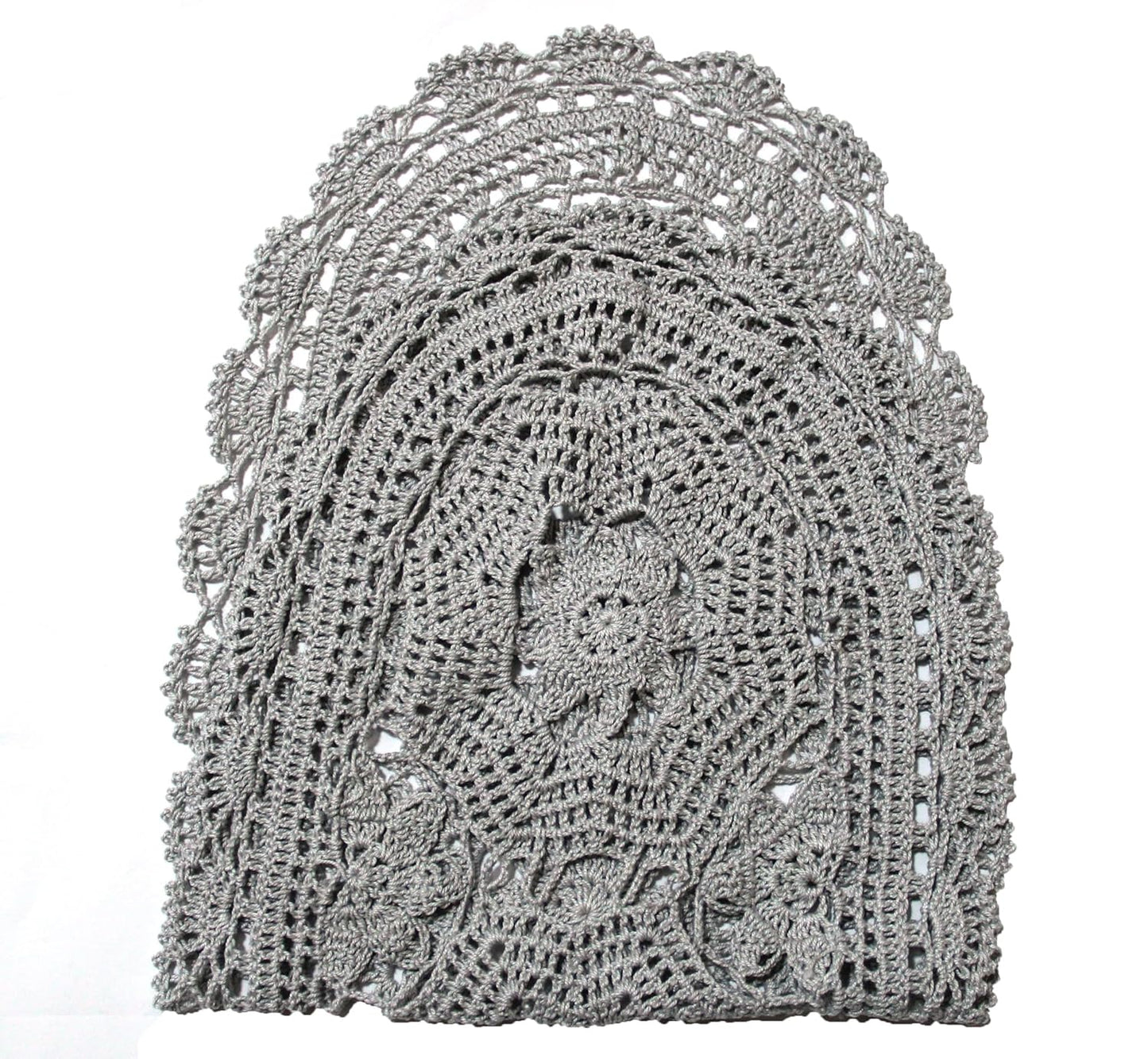 BIBITIME Handmade Crochet Lace Doilies, 10" x 22", Light Grey, Pack of 1 PC for Home Kitchen