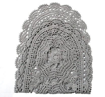BIBITIME Handmade Crochet Lace Doilies, 10" x 22", Light Grey, Pack of 1 PC for Home Kitchen
