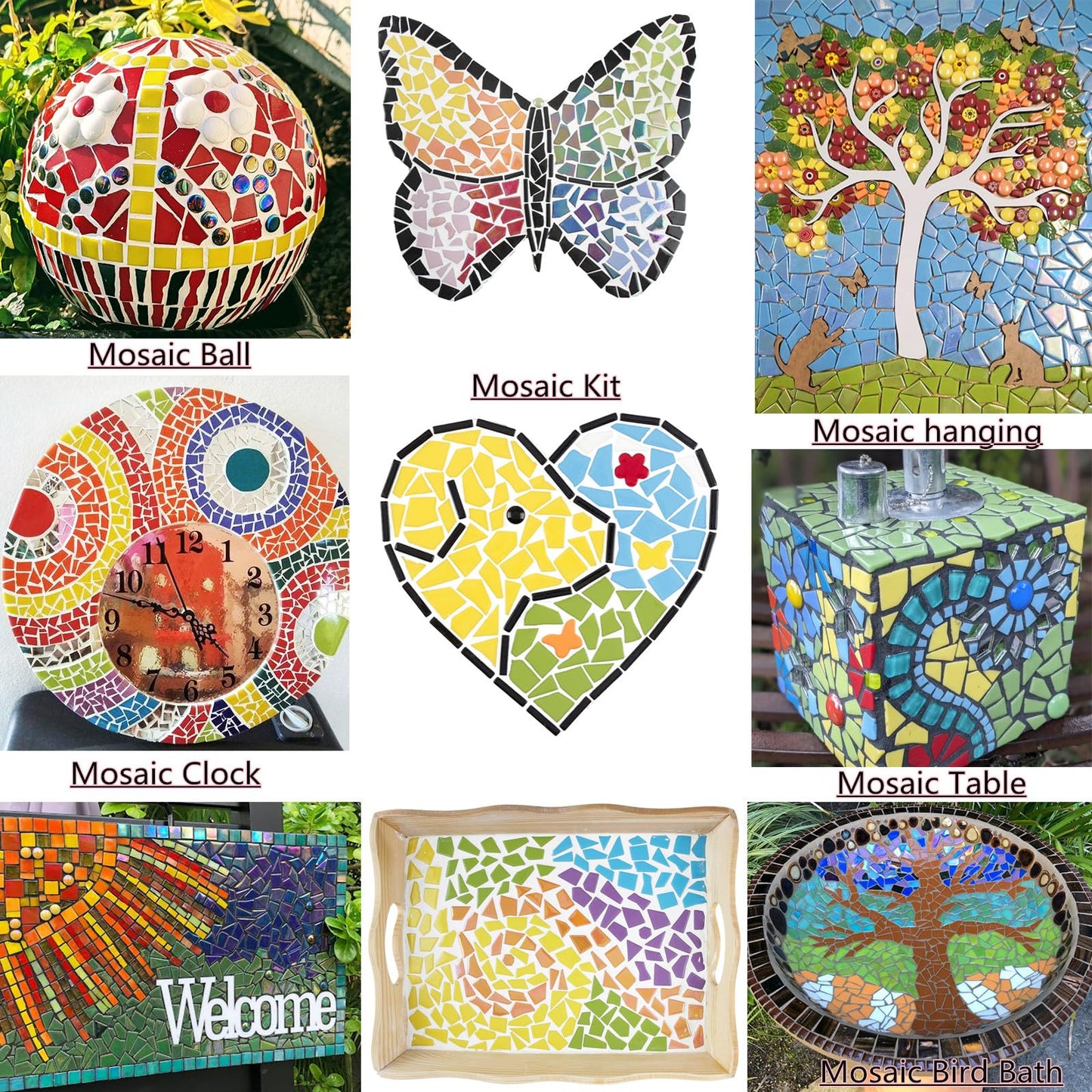 Youway Style Glass Mosaic Tiles for Crafts Bulk,454g Broken Mosaic Pieces for Crafts, Mosaic Art Crafting Supplies and DIY Mosaic Project