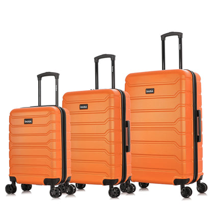 InUSA TREND Luggage with Spinner Wheels | Durable Lightweight Hardshell Suitcase,Travel sets with Handle and Trolley | (20in, 24in, 28in) 3 Piece Set | Orange