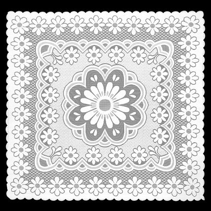 Yuomeaz 35 35 Inch White Lace Table Cloth, x Square Lace Tablecloth, Vintage Embroidered Style Crochet Tablecloths