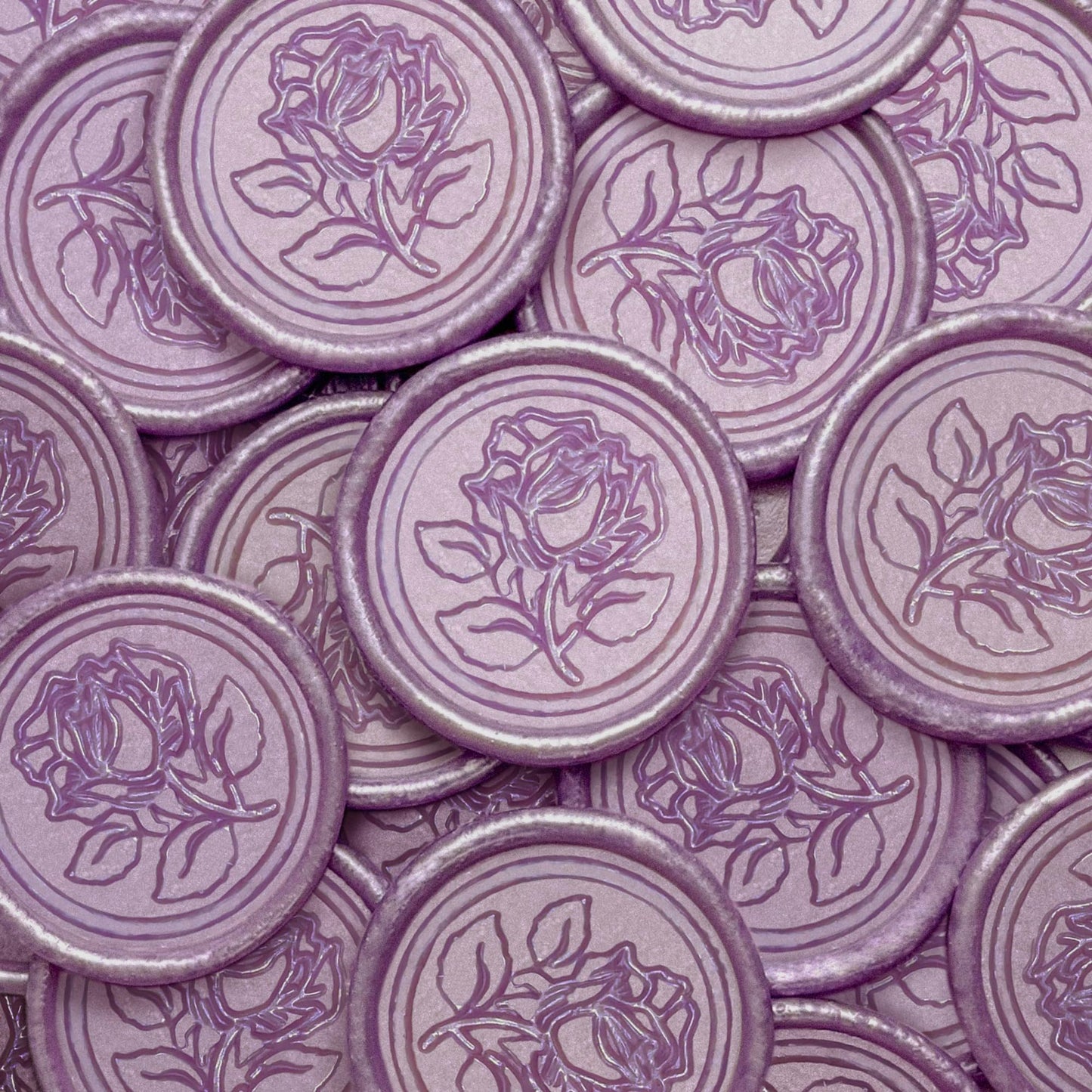 WADKOOTO 50pcs Purple Metal Vintage Wax Seal Stickers, Waterproof, Self Adhesive, for Wedding Invitations, Envelope, Gift Wrap, Christmas