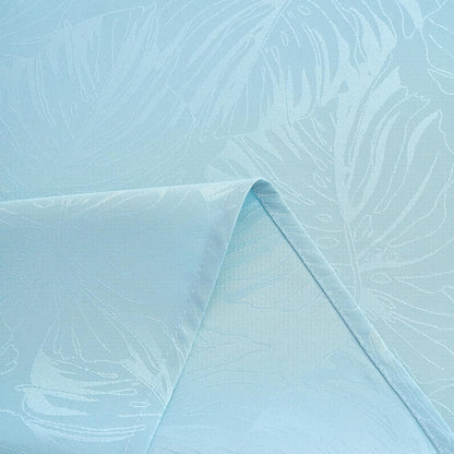 24x24 Inch Square Tablecloth Blue Leaves Pattern with Fringe Edge Waterproof Washable Jacquard Fabric Nightstand End