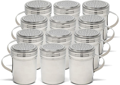 Winware Stainless Steel Dredges, 10-Ounce with Handle, Set of 12
