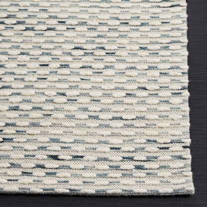 SAFAVIEH Area Rug 8x10 - Marbella Collection - Large - Beige & Blue, Handmade Wool, Ideal for Living Room, Bedroom, Office, Dining Space (MRB158L)