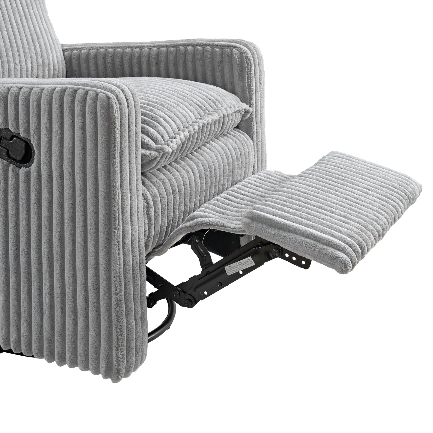 Oxford Baby Uptown Upholstered Glider Recliner Rocking Chair 360° Swivel for Nursery and Living Room - Corduroy, Ash Gray