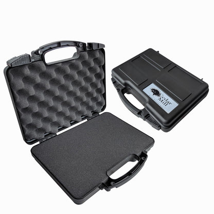 Hard Lockable Gun Case for Pistol, Revolver, and Handgun 12.3" inches x 10.5" Airline Compliant Locking 9mm TSA Approved Firearm Travel Non-Waterproof Storage Box Gun Carrying Case for Pistols