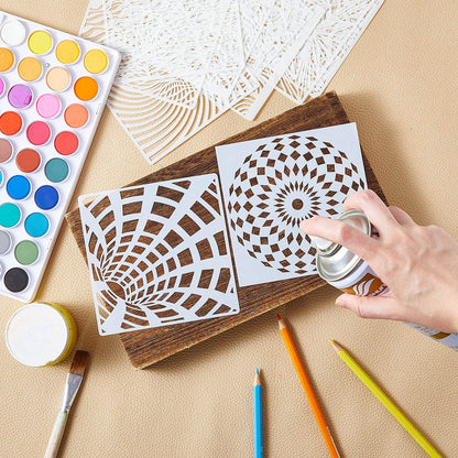 Tinlade 36 Pack Geometric Painting Stencils Set, Mandala Tile Pattern Templates for DIY Wall Art, Furniture Floor Decor Drawing Tools for Crafts Scrapbooking Painting Projects(7.87 x 7.87 Inches)