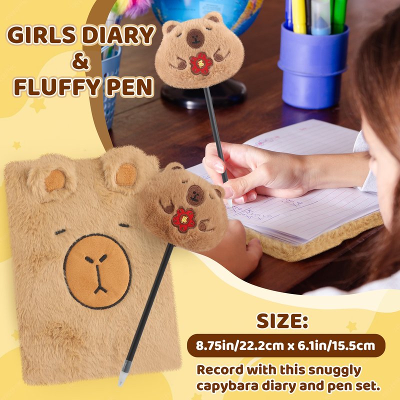 Tekeii Capybara Gifts Box, Cute Capybara Toy for Girls Kids for Back to School, Birthday, of Shoulder Bag, Coin Purch, Water Bottle, Keychain, Plush Notebook, Eye Mask, Bracelet, Pocket Comb