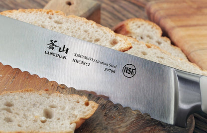 S1 59700 8-Inch Cangshan Series German Steel Forged Bread Knife