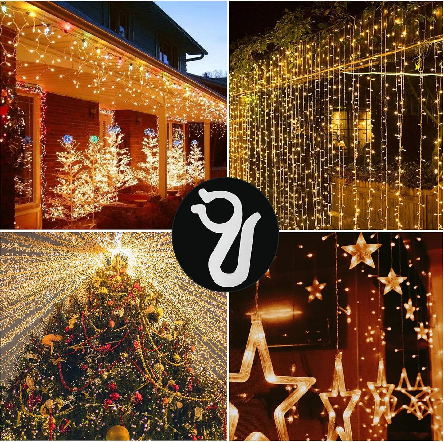200 Pack C9 C7 Brightown Christmas Light Clips Outdoor, Mini Gutter & Shingle Clips for Hanging Christmas String