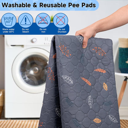 Sunheir Washable Dog Pee Pads - Heavy Absorbency, Waterproof & Non-Slip | Grey, 2-Pack for Potty Training
