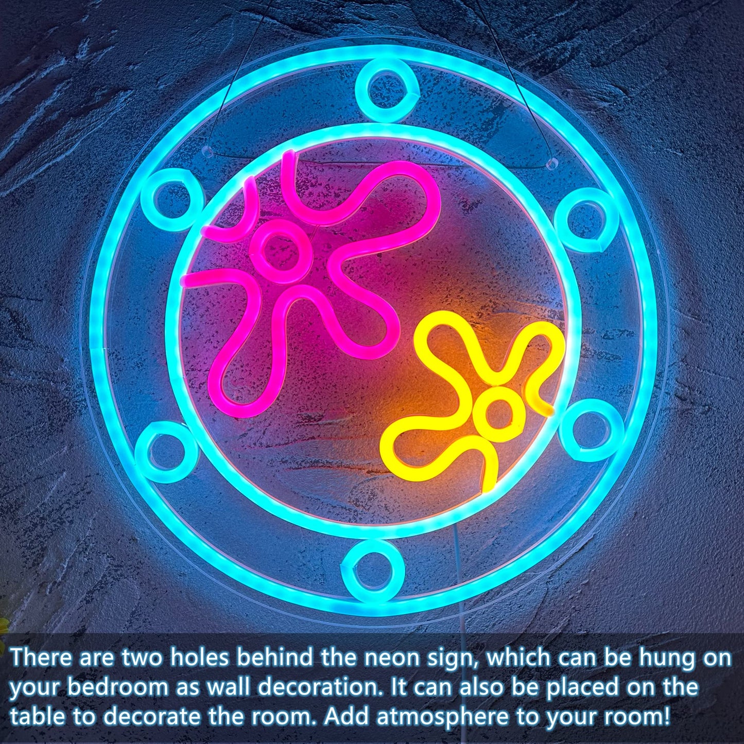 manimo Ocean World Porthole Neon Lights, LED Under Sea Porthole Neon Signs for Wall Decor,USB Night Light for Game Room Bedroom Birthday Wedding Party Gifts(13.3 * 13.3in)