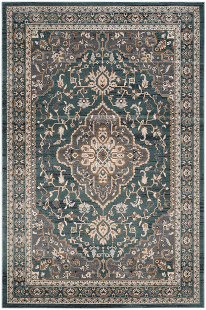SAFAVIEH Lyndhurst Collection Area Rug - 9' x 12', Teal & Grey, Traditional Oriental Design, Non-Shedding & Easy Care, Ideal for High Traffic Areas in Living Room, Bedroom (LNH338A)