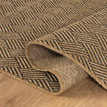 Luul Home Easy Jute Rugs 10x14 Herringbone Natural Color Living Room Indoor Outdoor Area Rug for Patio and Kitchen Rug High Traffic Washable Easy to Clean Solid Boho Woven Design Carpet (10 x 14)