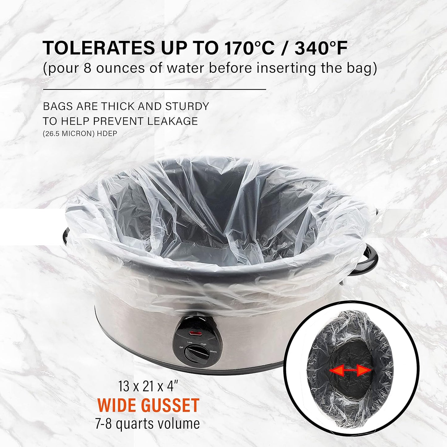 Party Bargains 30 Bags Slow Cooker Liners, Fits 7-8 Quarts, Multi Use Cooking Bags