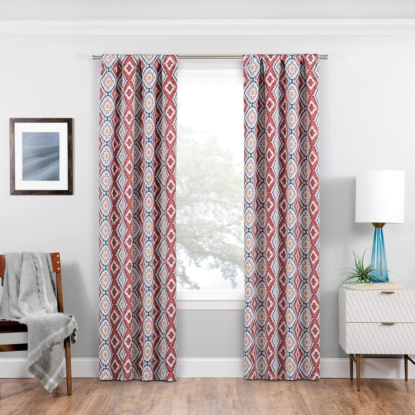 ECLIPSE Morrow Room Darkening Curtains for Bedroom, 37" x 63" Thermal Insulated Light Blocking Single Panel