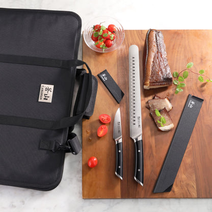 Cangshan HELENA Series German Steel Forged BBQ Knife Set (Black, 9-Piece Bag Set)